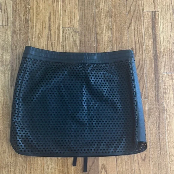 Bailey 44 Black Faux Leather Perforated Skirt - Picture 2 of 2